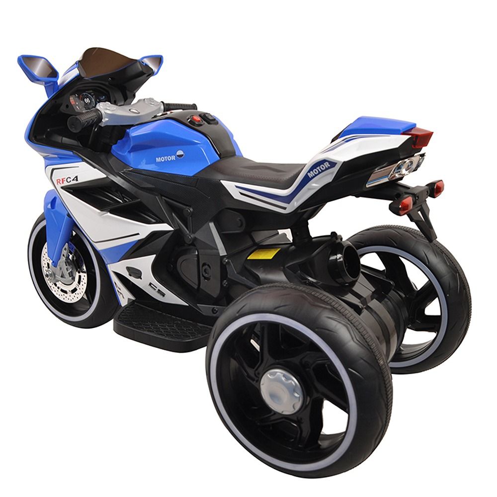 Factual Toys - 3 Wheels Kids Electric Motorcycle W/Light 6V - Blue