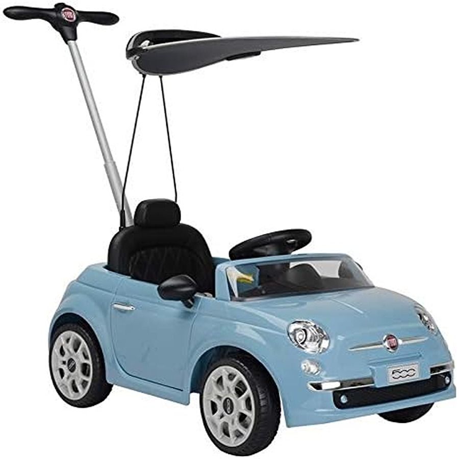 Factual Toys - Official Licensed Fiat 3-In-1 Kids Pusher With Canopy - Blue