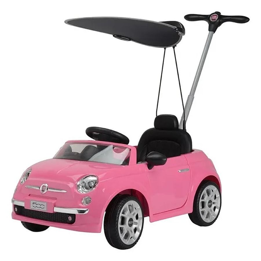 Factual Toys - Official Licensed Fiat 3-In-1 Kids Pusher With Canopy - Pink