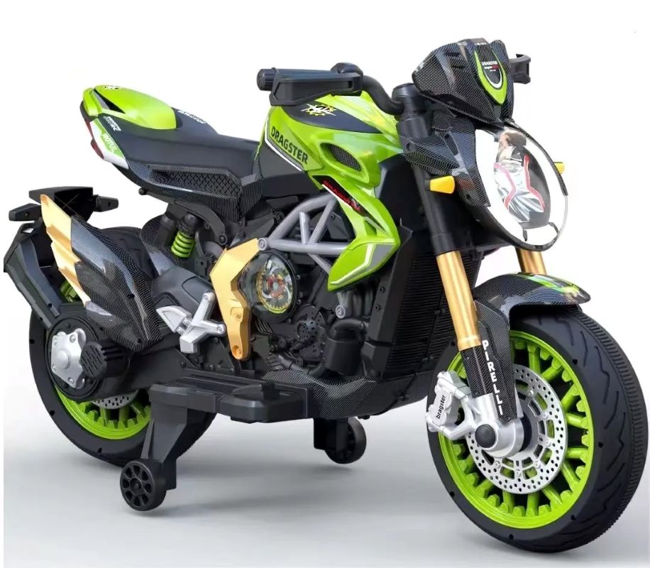 Factual Toys - Kids' Electric Ride-On Motor Bike 12V - Green