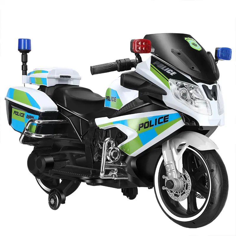 Factual Toys - Kids Ride-On Electric Police Bike 12V - White