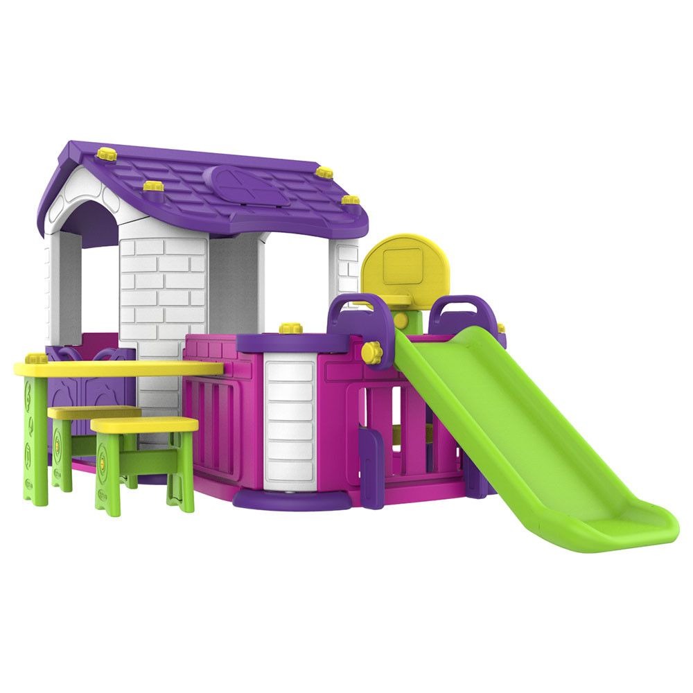 Buy Factual Toys Big Playhouse With Swing Slide And Table Set at The Affordable Price Mumzworld