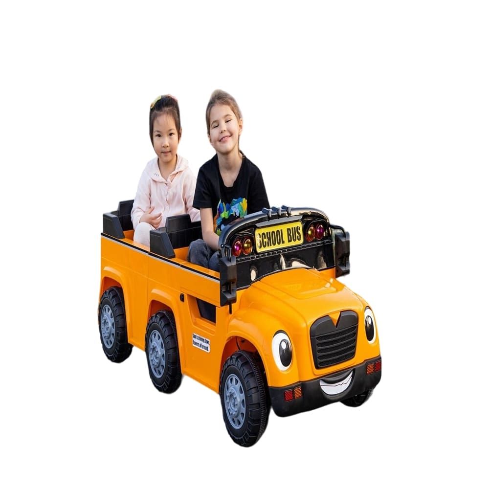 Factual Toys - Kids Rideon School Bus 2 Seater 24V - Orange