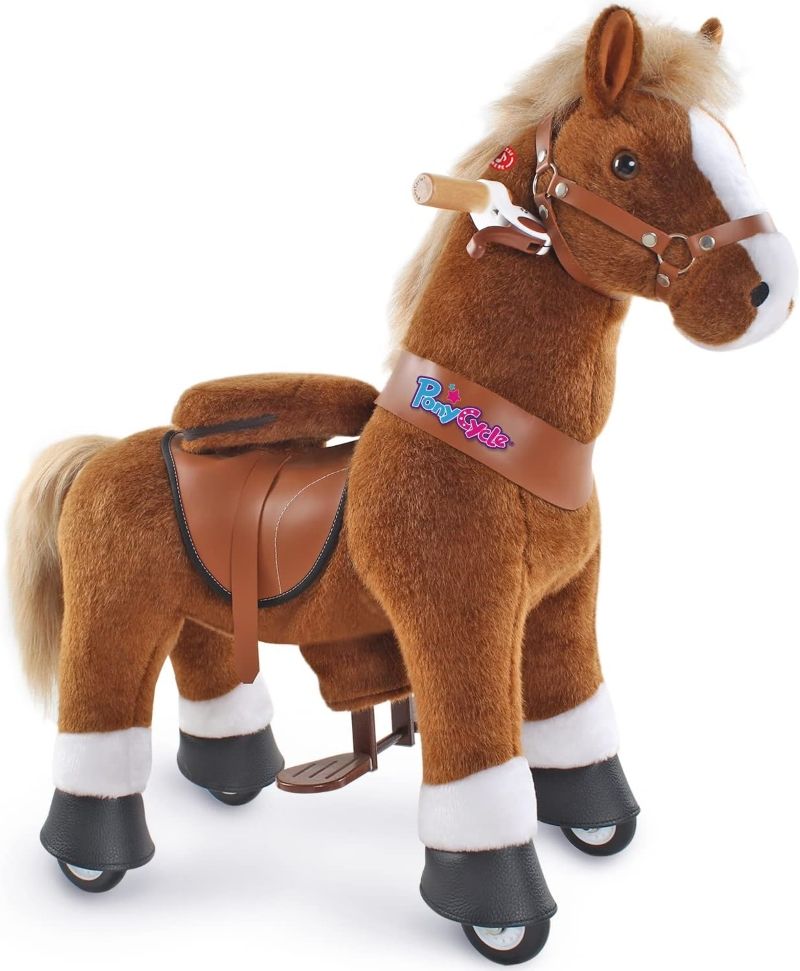 Pony Cycle - Kids Manual Ride-On Horse - Brown - Small