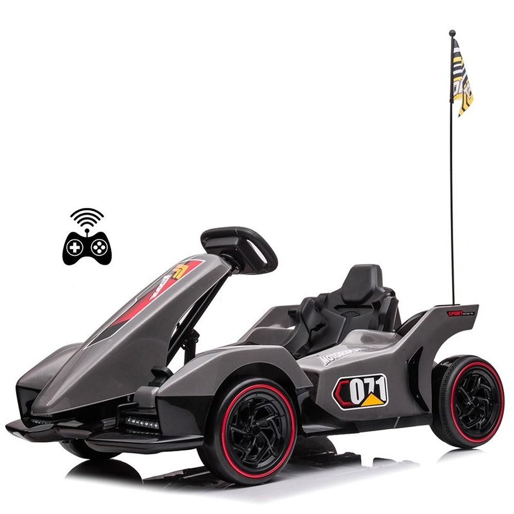 Factual Toys - Kids Electric Drift Go Kart Race Car 24V - Grey