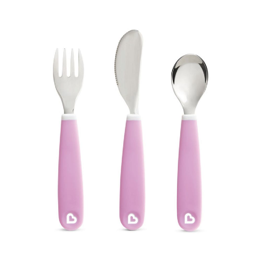 Munchkin - Splash Toddler Fork, Knife And Spoon Set - Purple