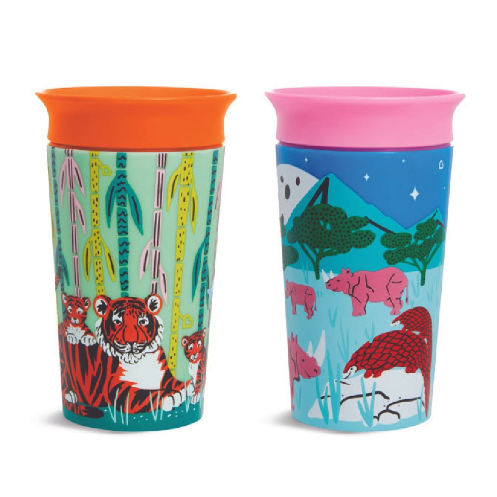 Munchkin - Miracle Wild Love Sippy Cup - Rhino/Tiger - 266 ml - 2pcs