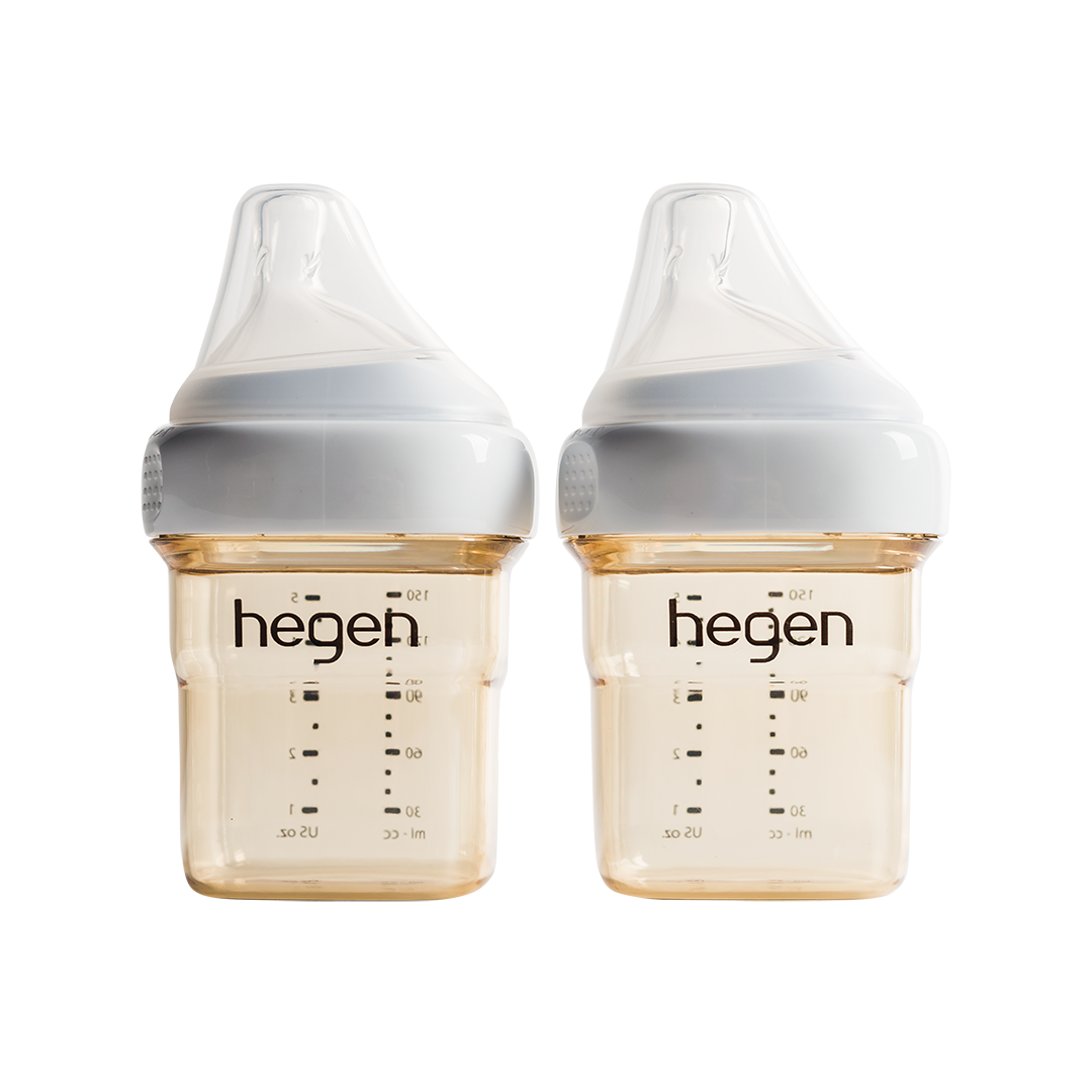 Hegen- Baby Feeding Bottle with 2 Slow Flow Teats- 1-3m-150 ml- White