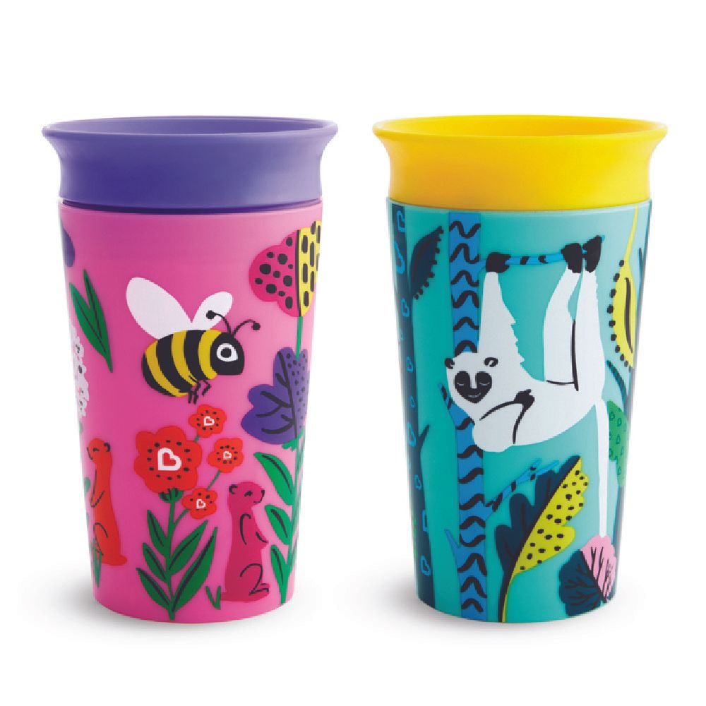 Munchkin - Miracle Wild Love Sippy Cup - Lemur/Bee - 266 ml - 2pcs