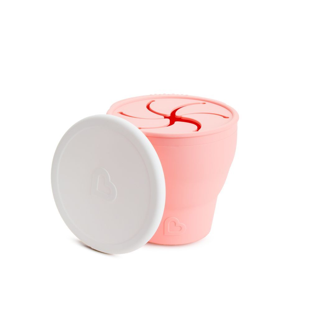 Munchkin - C'est Silicone Snack Catcher With Lid - Coral