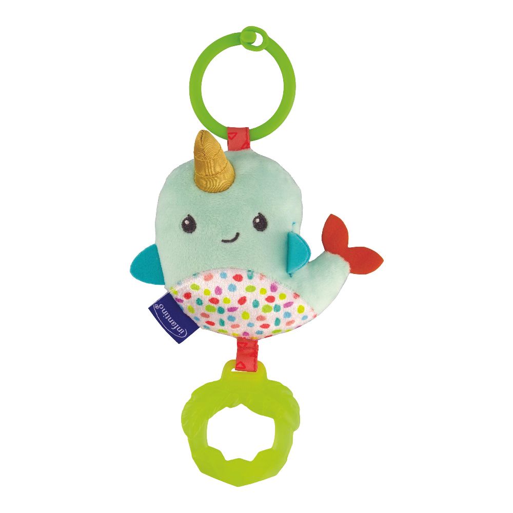 Infantino - Chime And Go Tag Along Pal Narwhal Stroller Toy