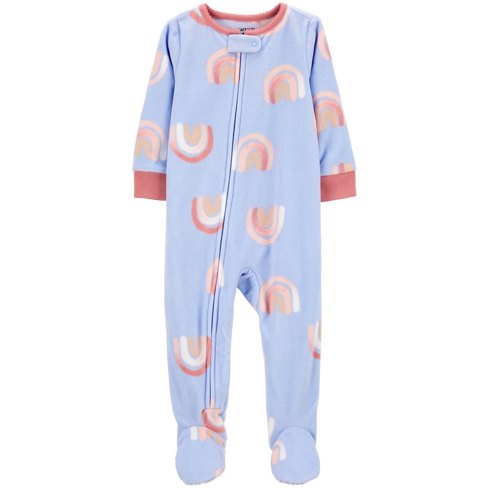 Carters - Baby Rainbow Fleece Footie Sleepsuit - Blue