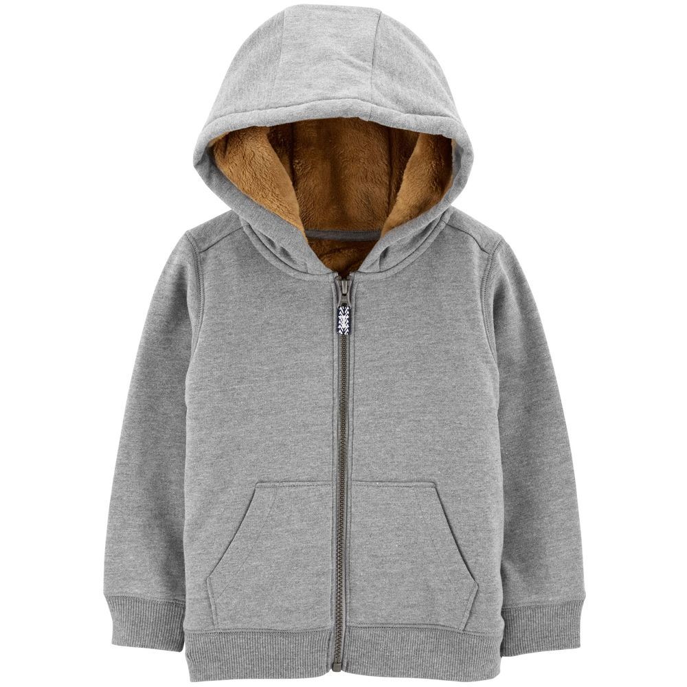 Carters - Baby Fuzzy Lined Hoodie - Grey