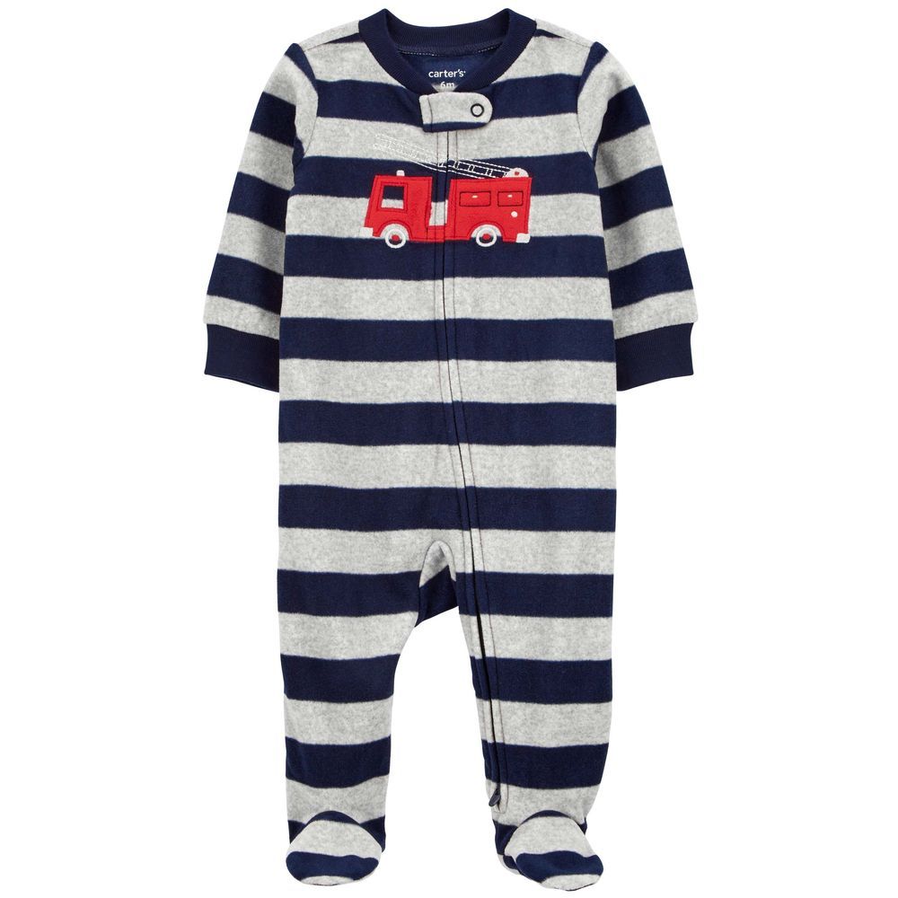 Carters - Firetruck Zip-Up Fleece Sleep & Play Pyjamas