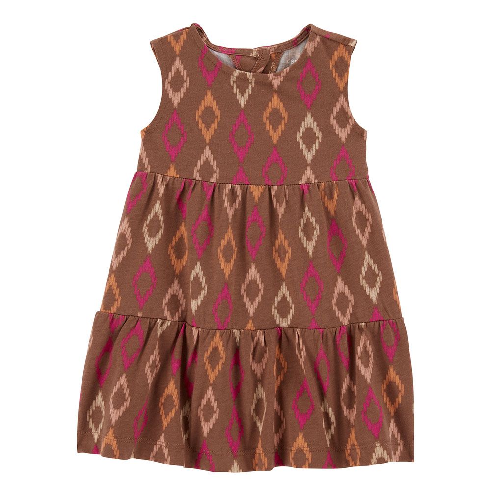 Carters - Geo Print Sleeveless Dress - Brown