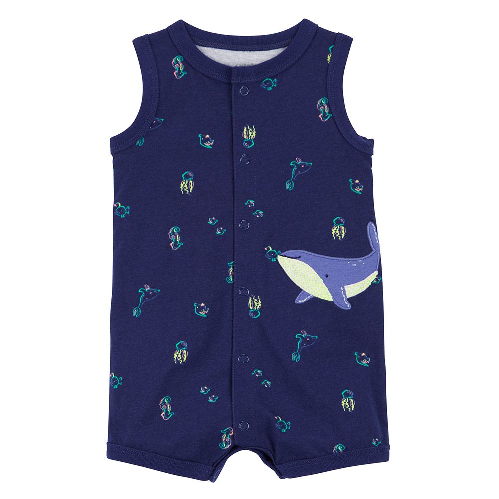 Carters - Whale Snap-Up Romper - Navy