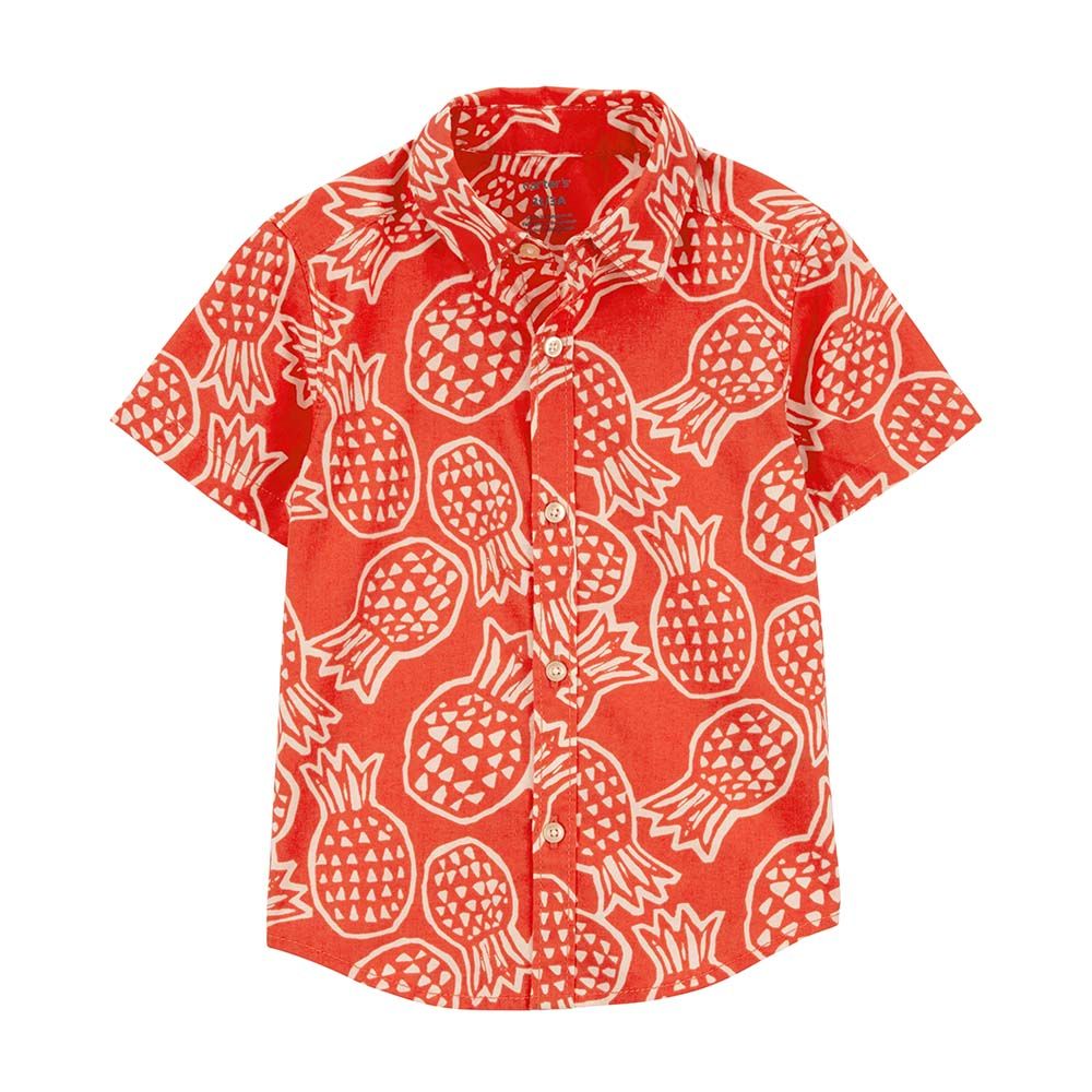 Carters - Pineapple Button-Down Shirt - Orange