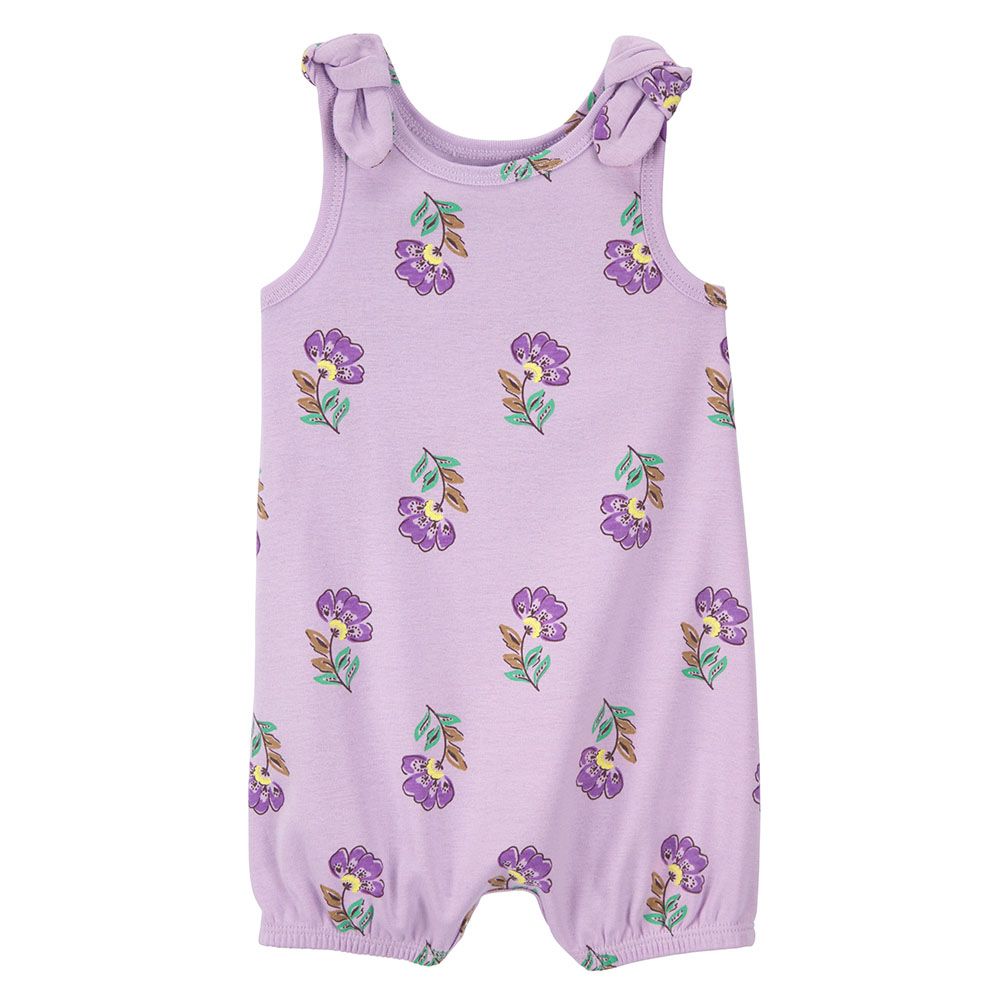 Carters - Baby Girls Floral Cotton Romper - Purple