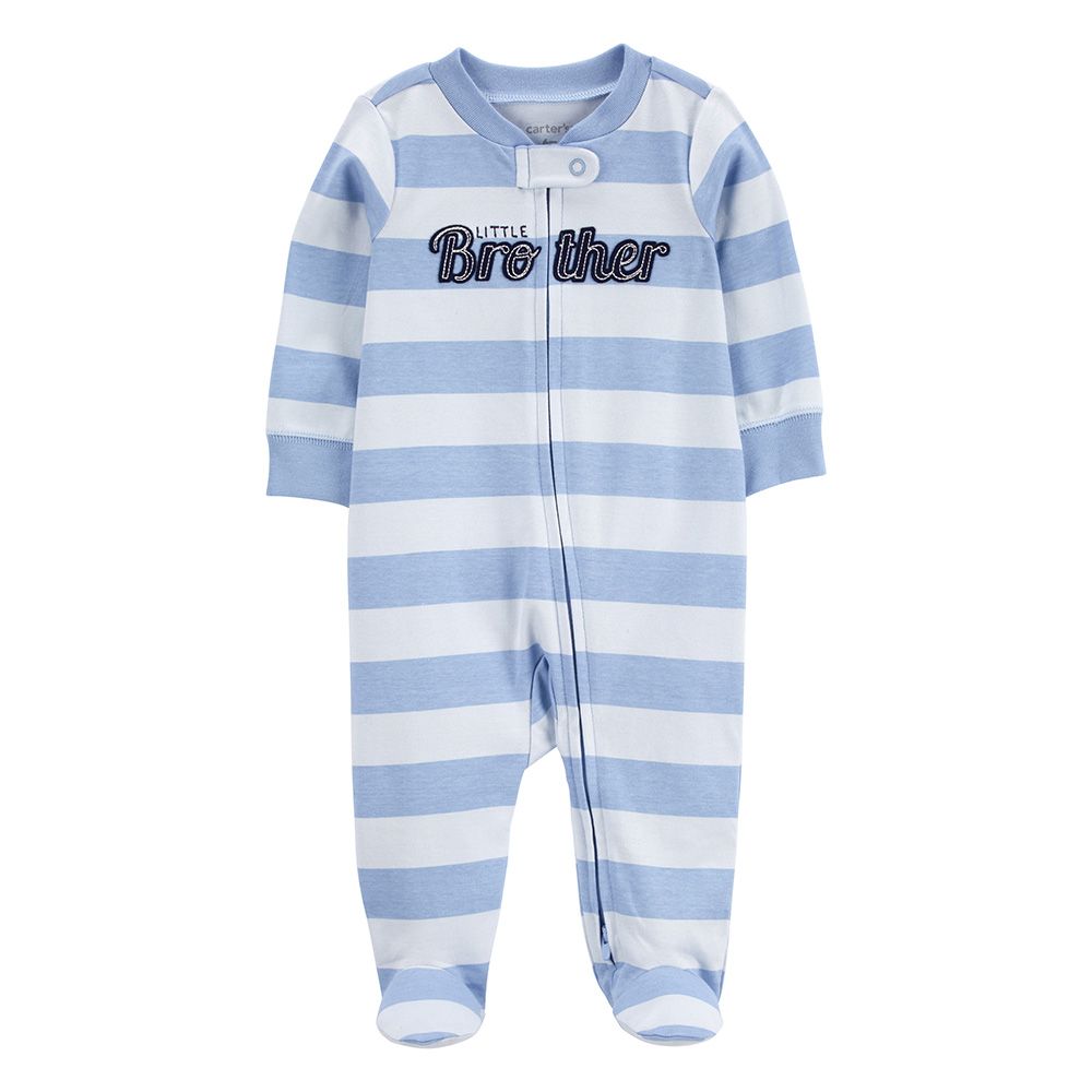 Carters - Boys Little Brother 2-Way Zip Sleep and Play Suit - Blue