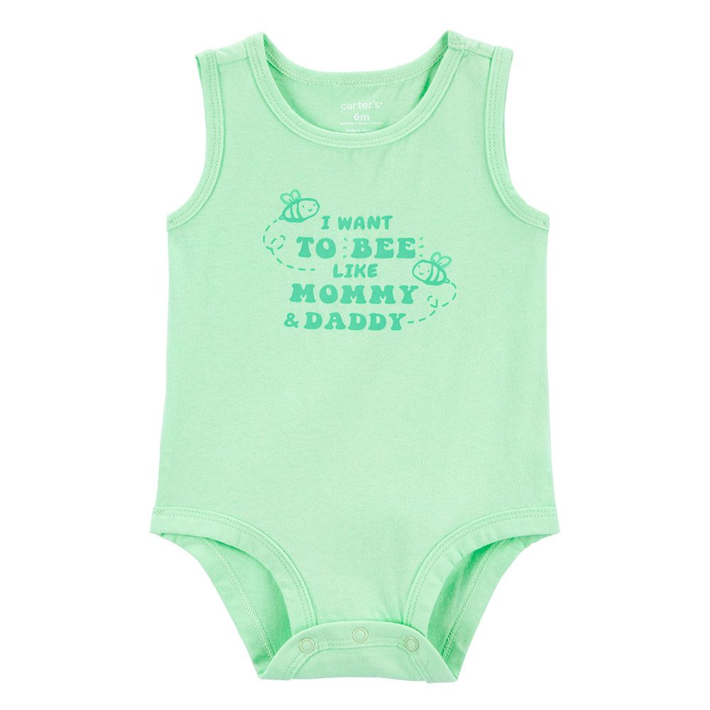 Carters - Bee Like Mommy and Daddy Sleeveless Bodysuit - Green