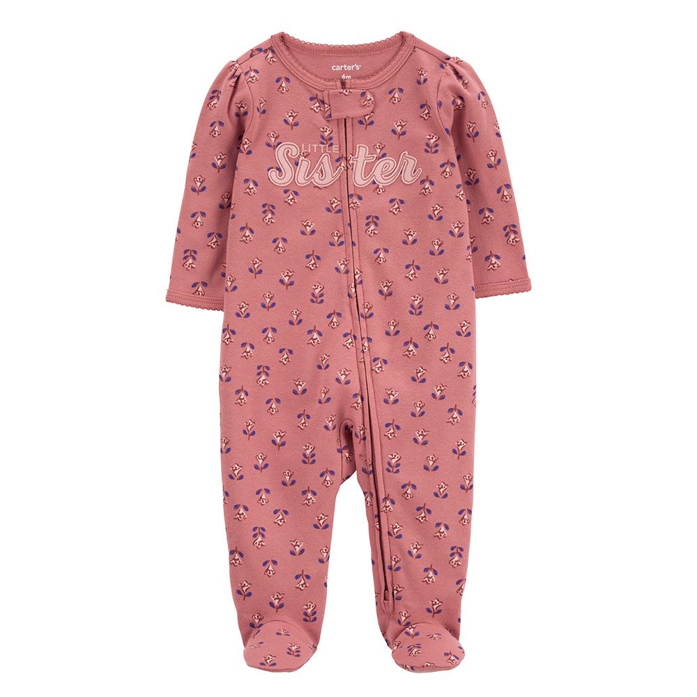 Carters - Girls Little Sister 2-Way Zip Sleep and Play Suit - Pink