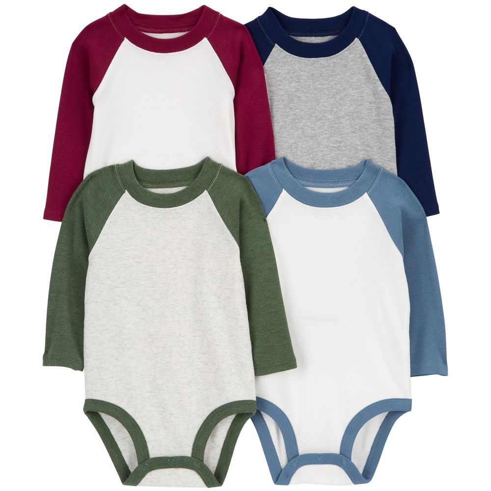 Carters - 4pc-Set - Long Sleeve Raglan Bodysuits