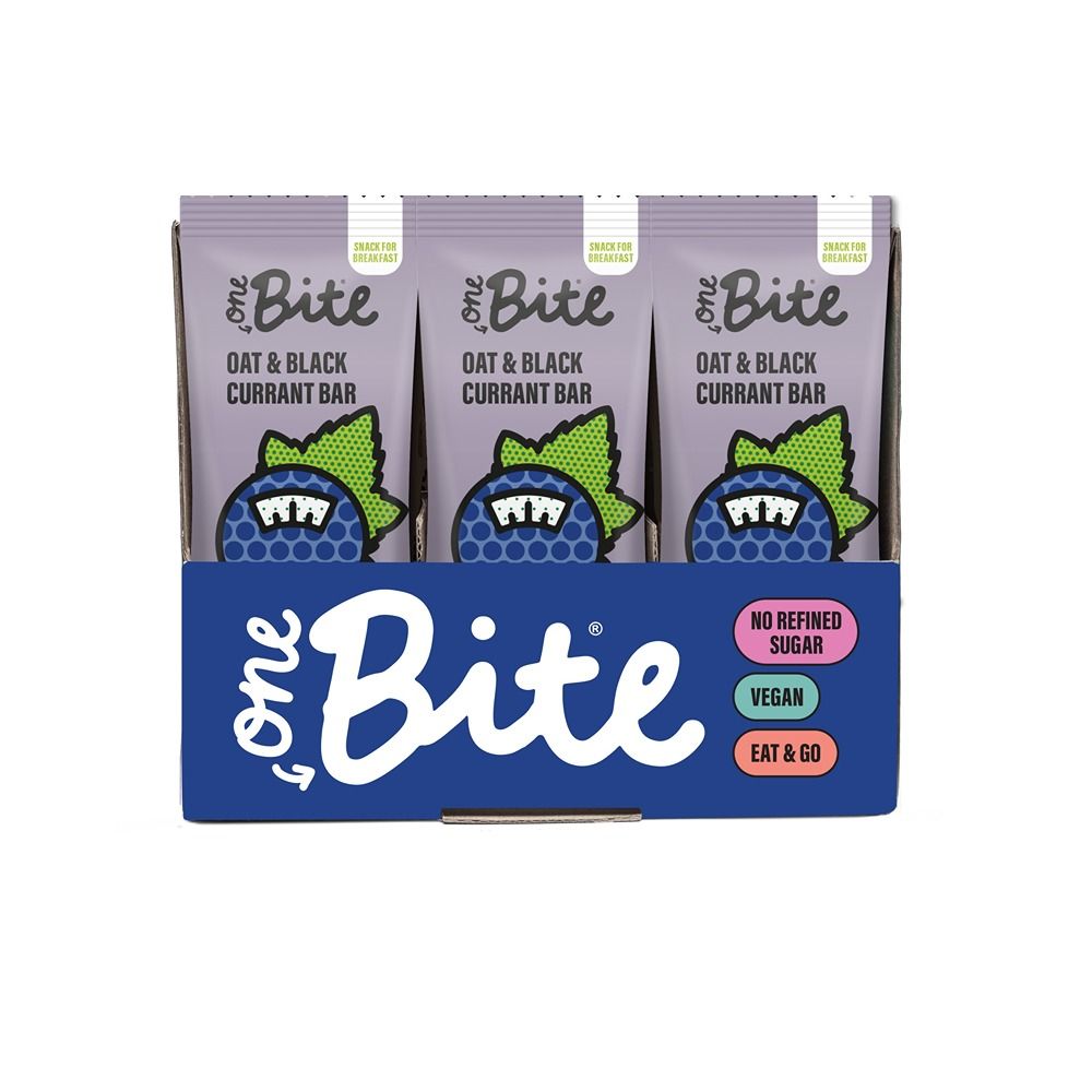 One Bite - Fruit & Oat Bar - Black Currant - 45g - Pack of 20