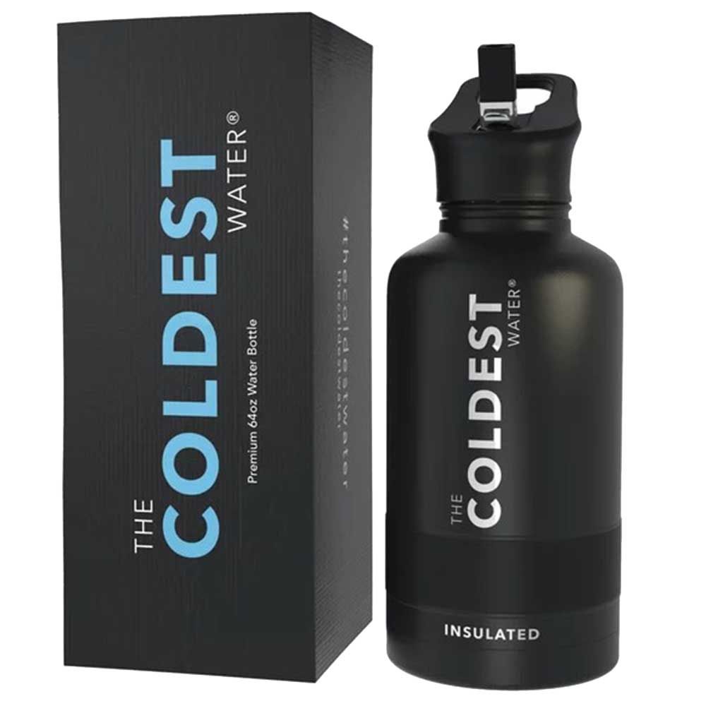 The Coldest Water - Sports Bottle - 64 Oz - Tactical Black