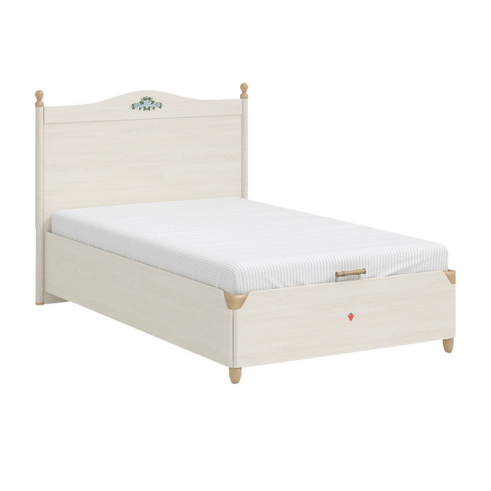 Cilek - Flora Bed With Base - Beige - 120x200 cm