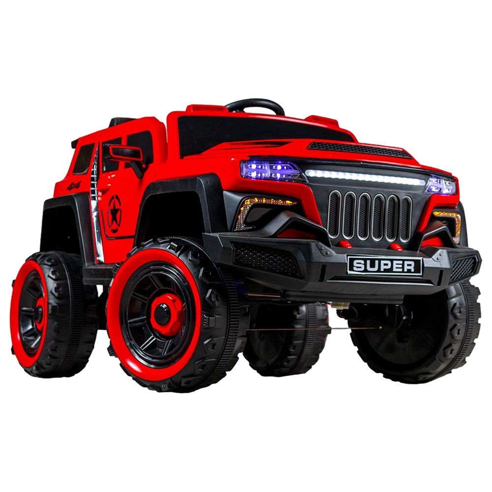 Amsham - Rides-On Kids Super Car With Remote Control - Red - 12V