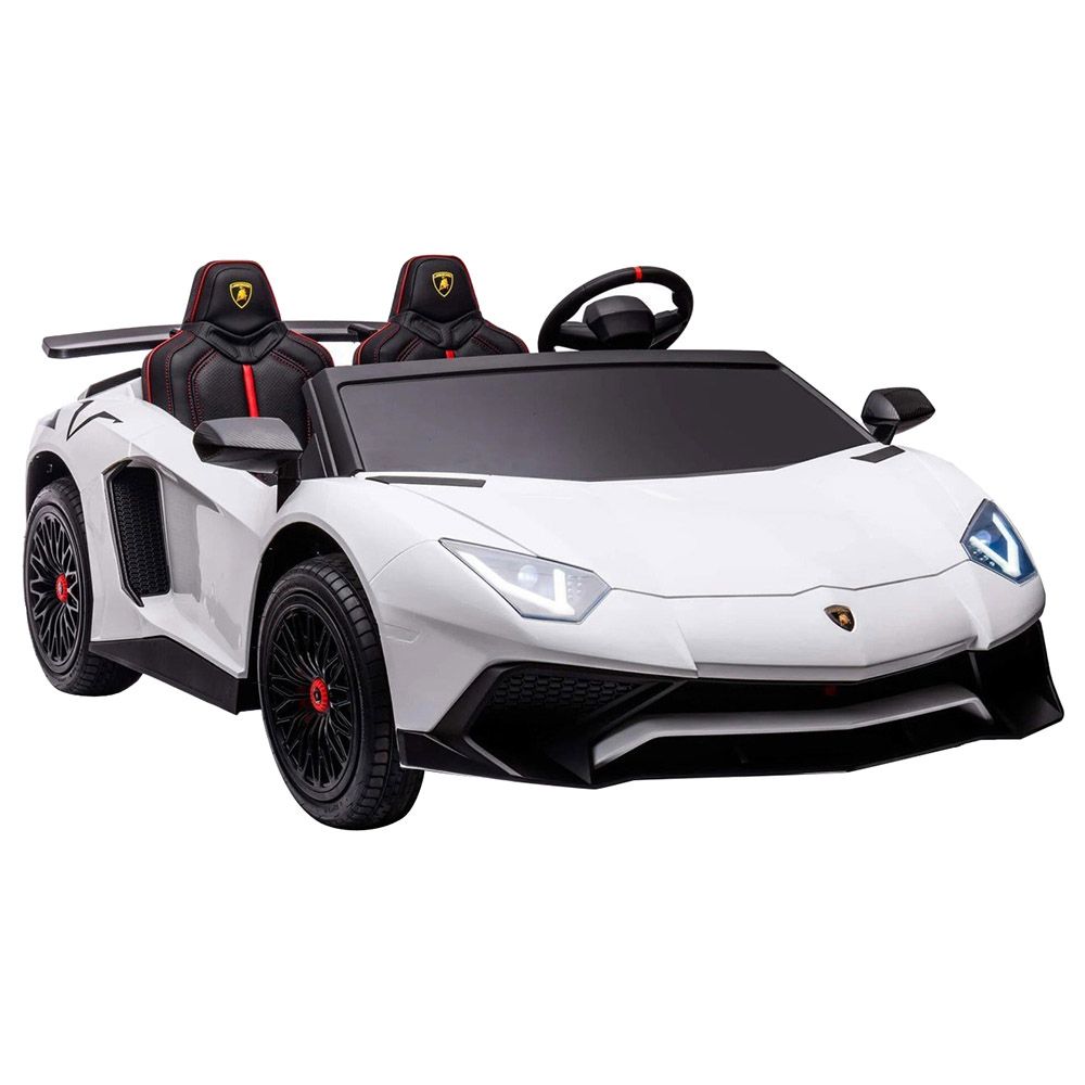 Lamborghini - Licensed Aventador SV Ride-On Car - White - 24 V