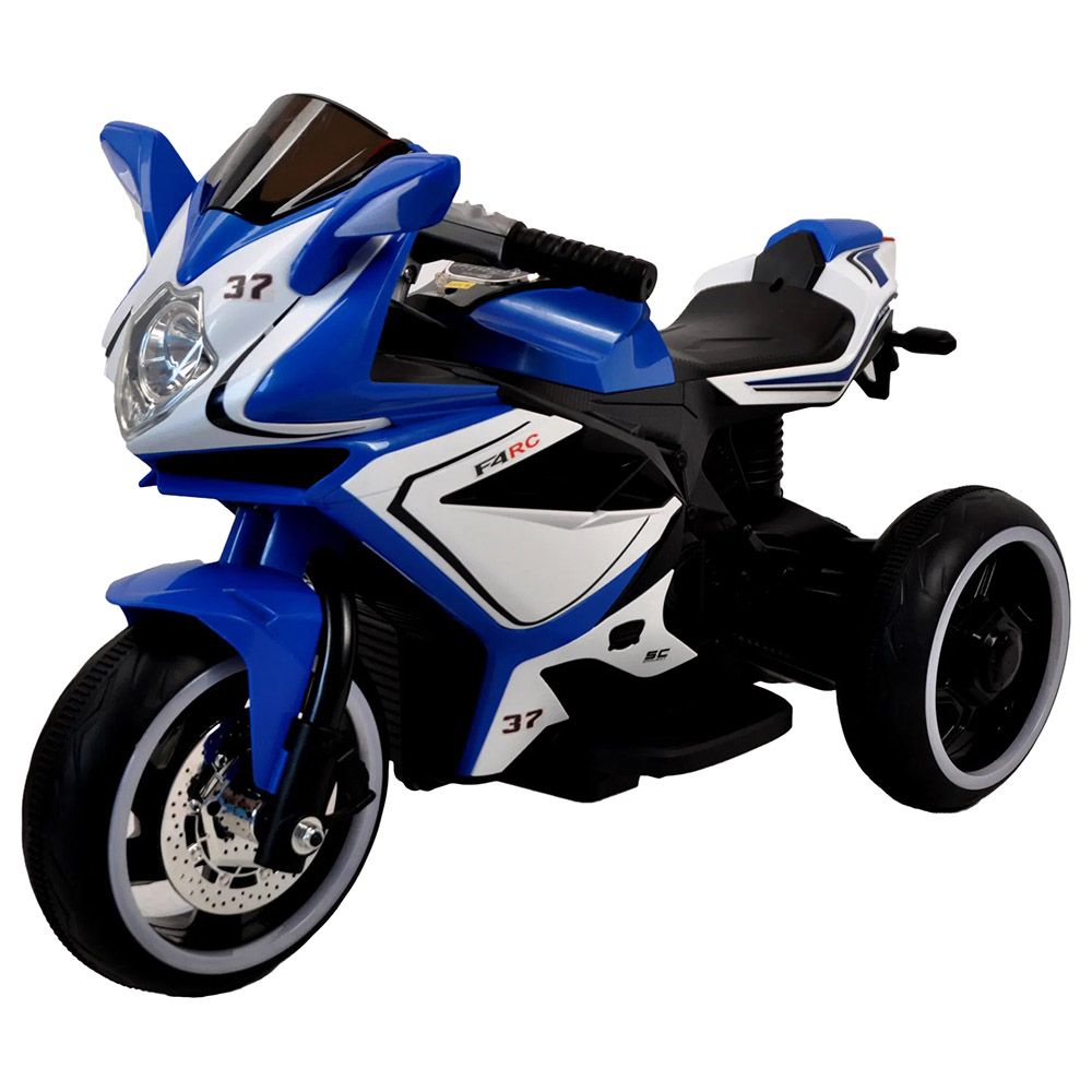 Amsham - Kids 3 Wheels Att Electric Motorcycle - Blue - 6V