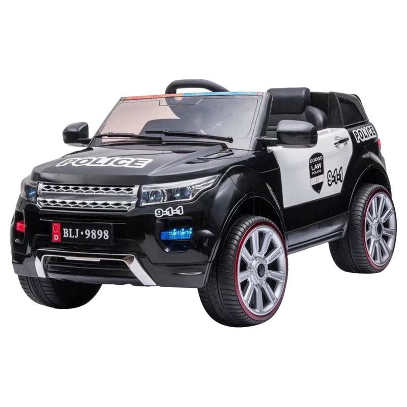 Amsham - Land Rover Style Police Rideon Car - Black - 12V