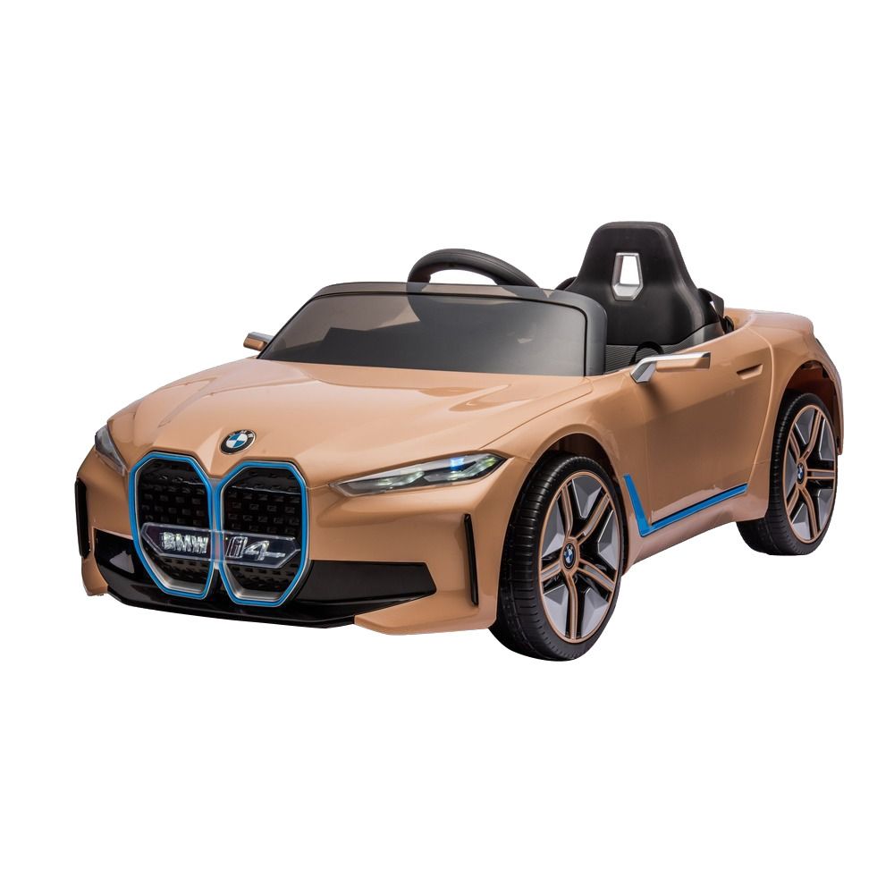 BMW - I4 Licensed Electric Ride-On Car- 12V - Brown