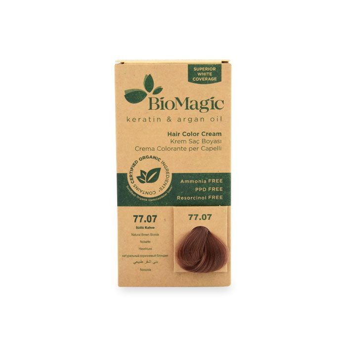 Biomagic - Hair Color Cream Infused W/ Keratin And Argan Oil - CK 77/07 Natural Brown Blonde 60ml