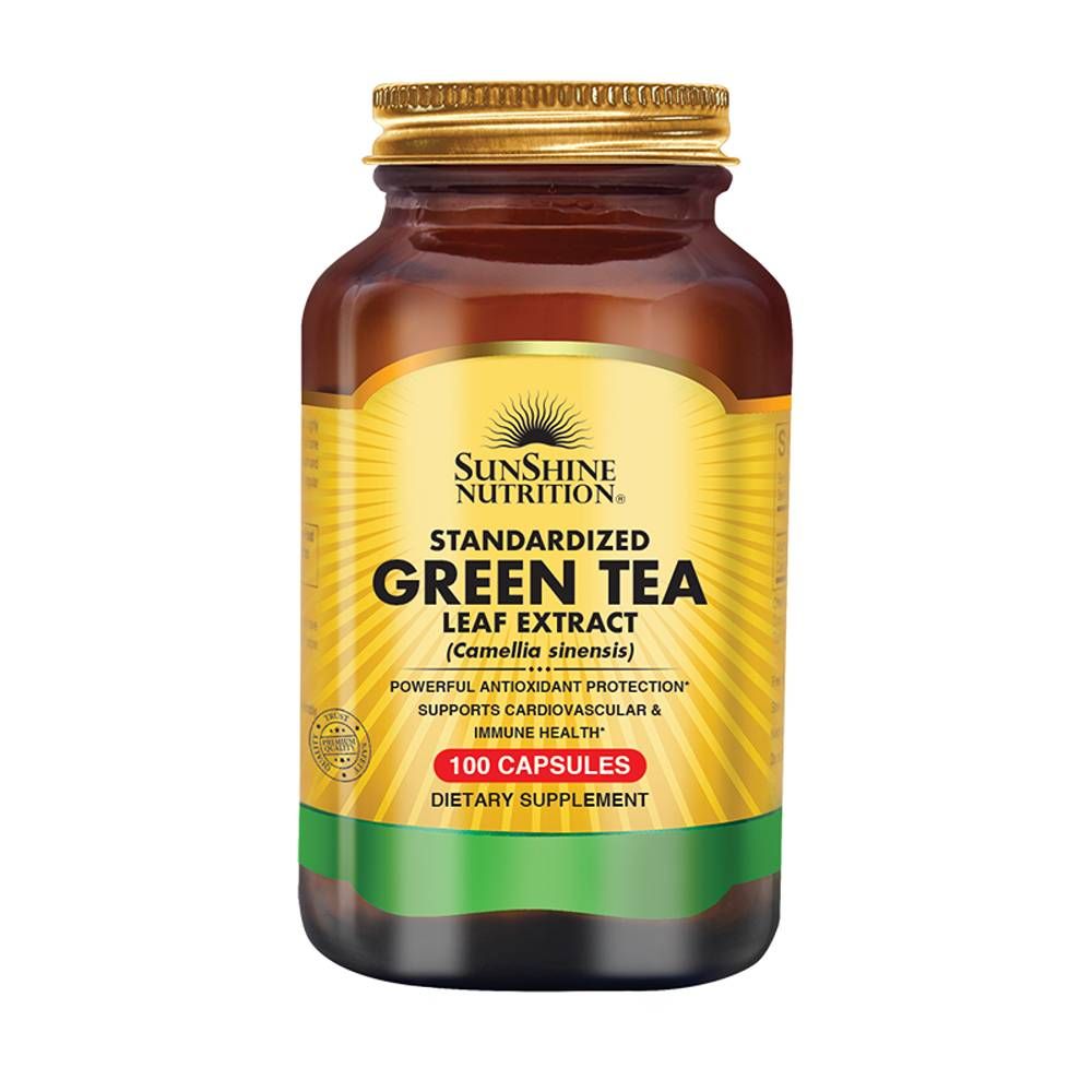 Sunshine Nutrition - Standardized Green Tea Leaf Extract Capsules - 100pcs