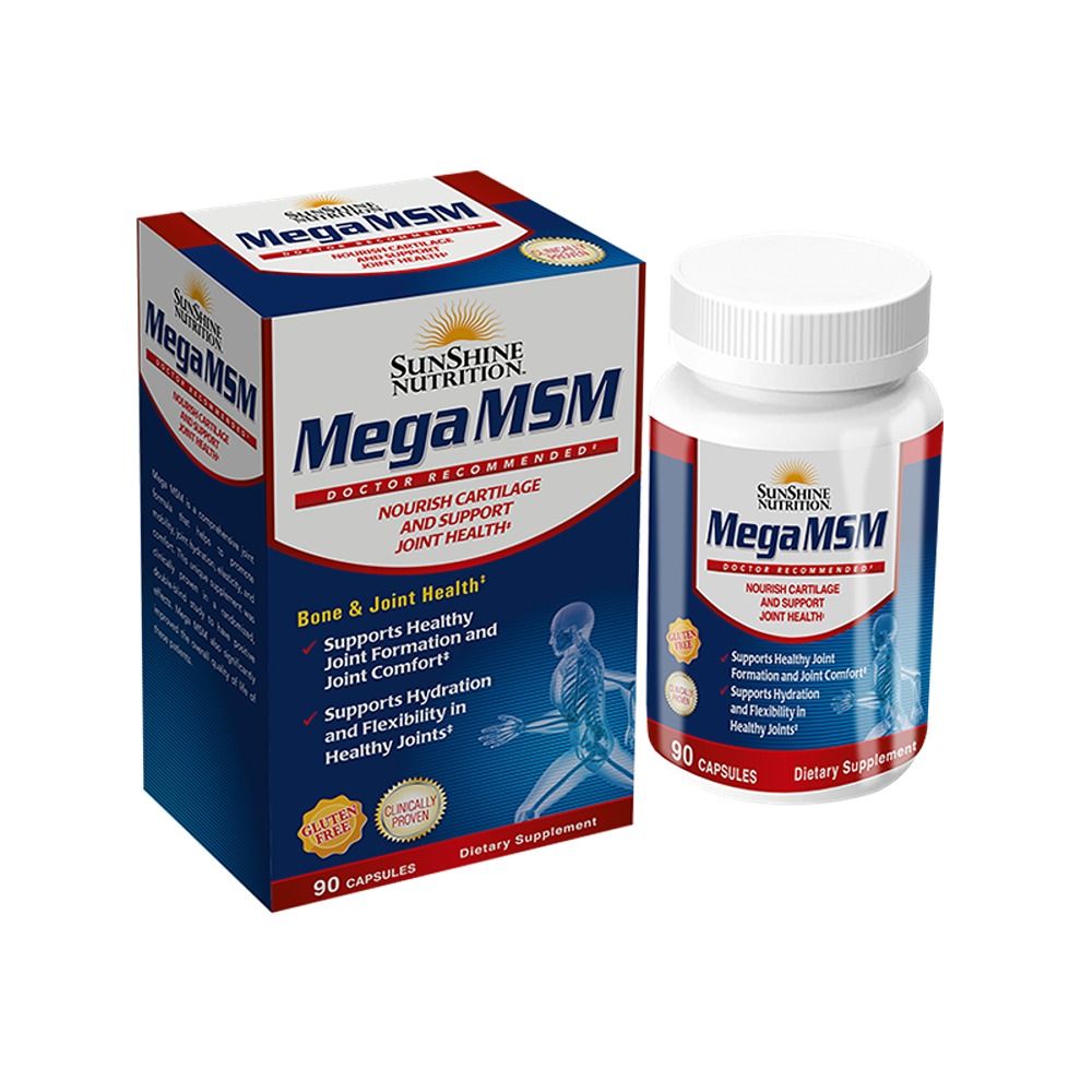 Sunshine Nutrition - Mega MSM Dietary Supplement Capsules - 90's