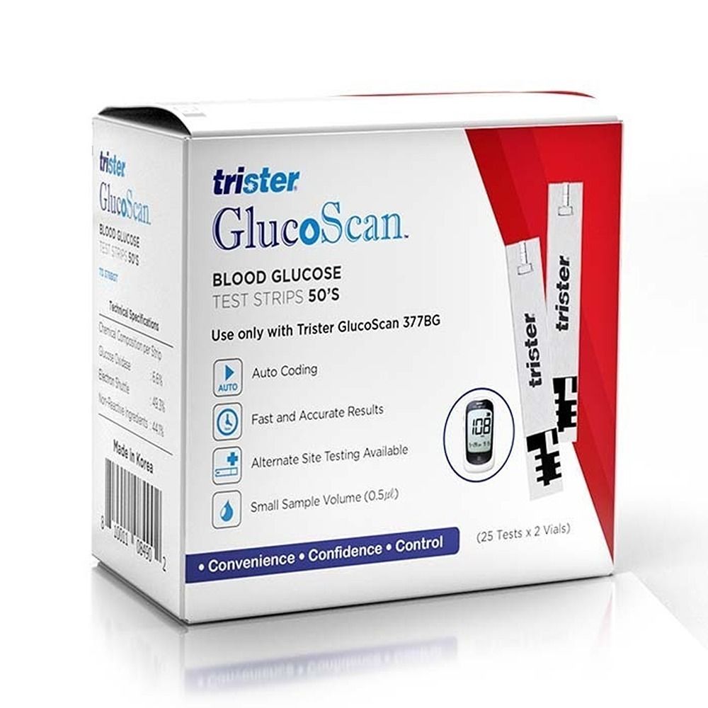 Trister - GlucoScan Blood Glucose Test Strips - 50 Pcs