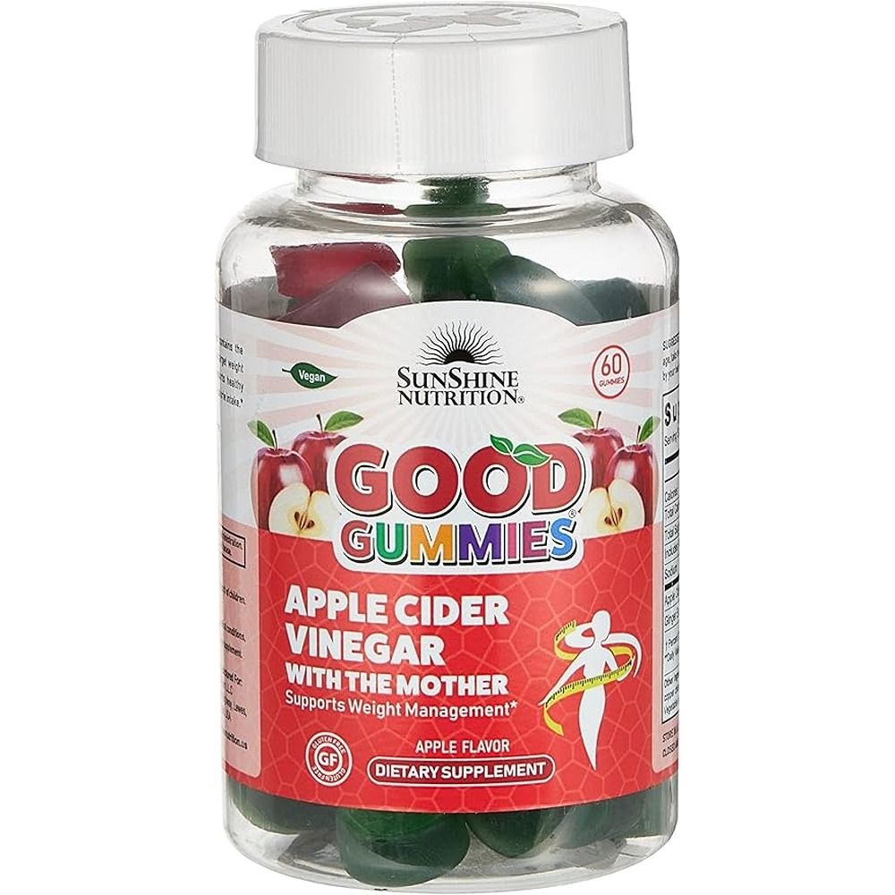 Sunshine Nutrition - Good Gummies Apple Cider Vinegar Dietary Supplement For Adults 60 Gummies