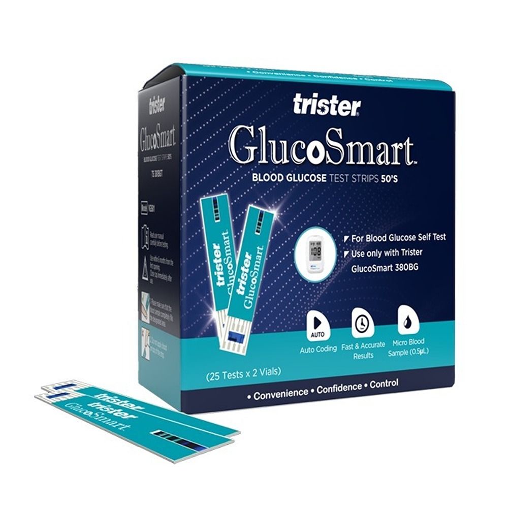 Trister - GlucoSmart Blood Glucose Test Strips - 50 Pcs