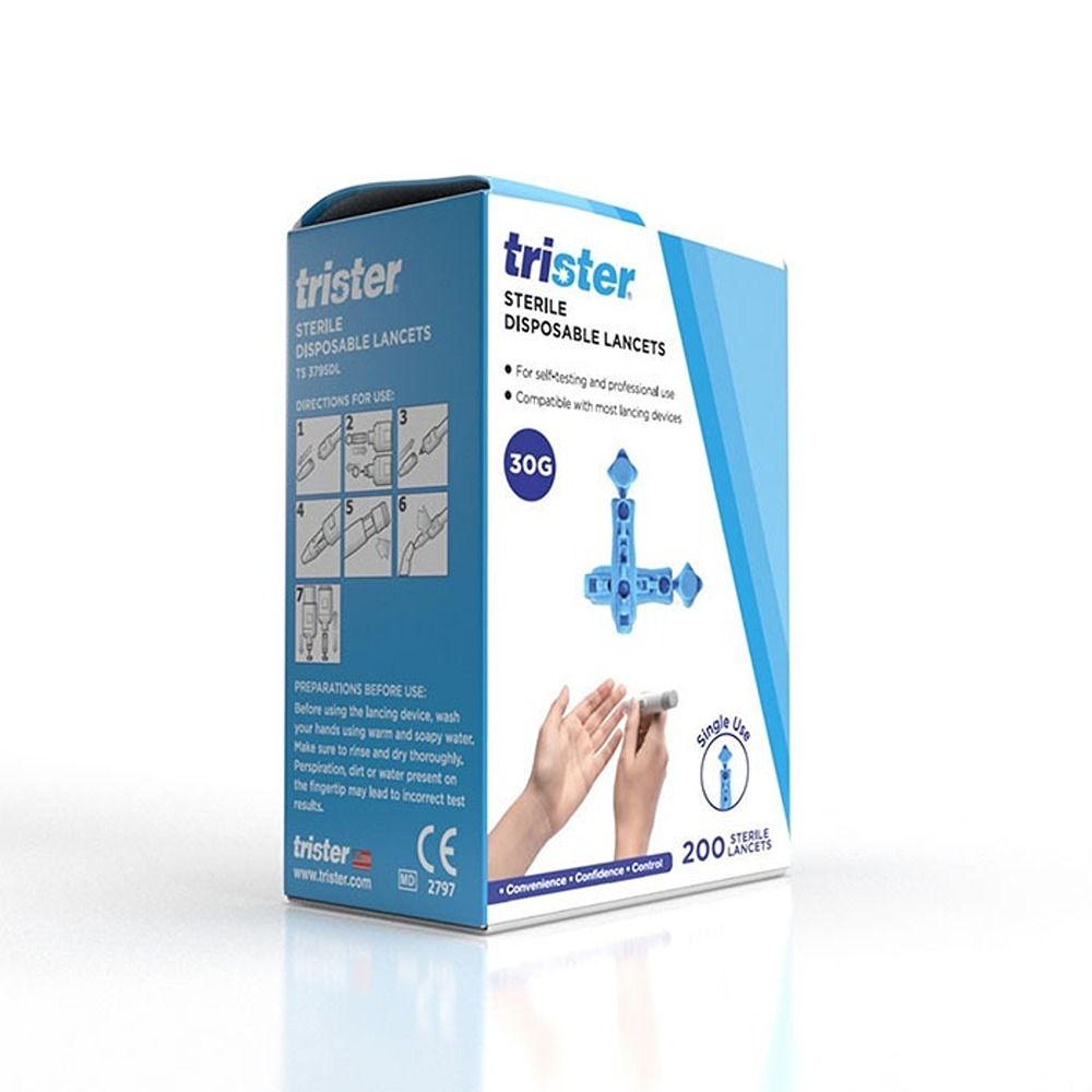 Trister - Sterile Disposable Lancets - 30 g - 200 Pcs