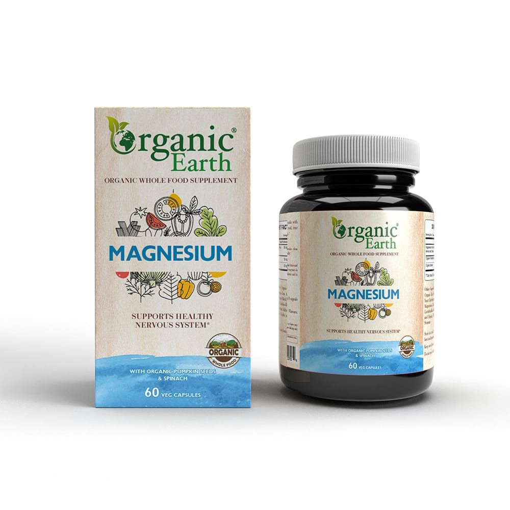 Organic Earth - Magnesium Capsules - Pumpkin Seed/Spinach - 60pcs