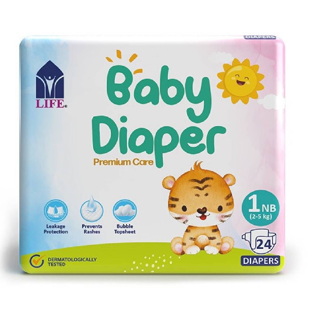 Life - Baby Diaper Size 1-Newborn 2-5kg, 24 Count