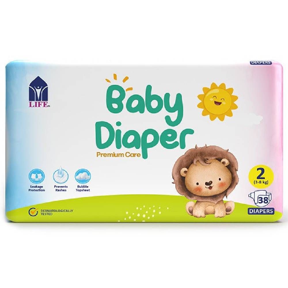 Life - Baby Diaper Size 2-Small 3-8kg, 38 Count