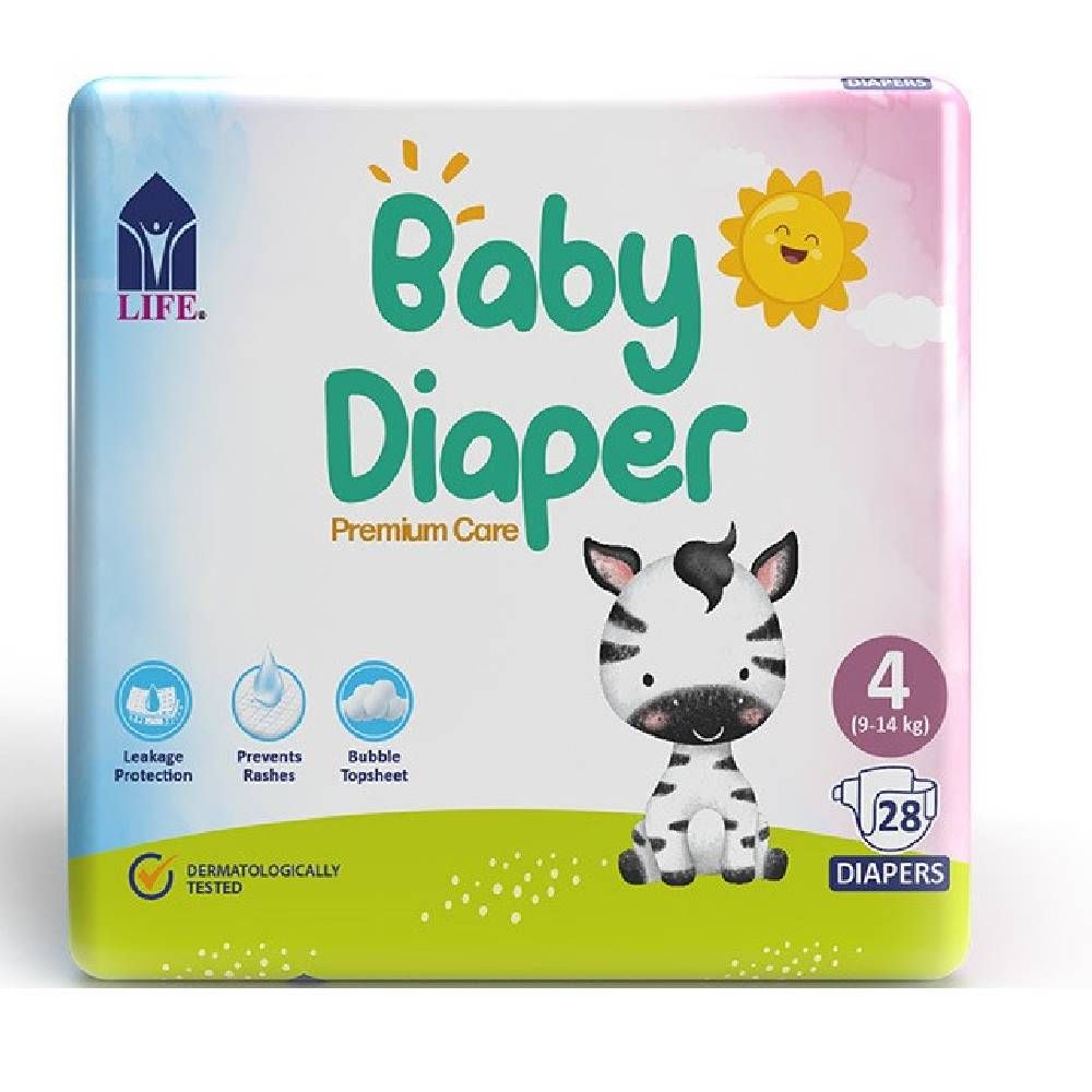 Life - Baby Diaper Size 4-Large 9-14kg, 28 Count