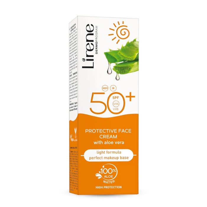 Lirene -  SPF 50+ Protective Face Cream W/ Aloe Vera Water 50ml