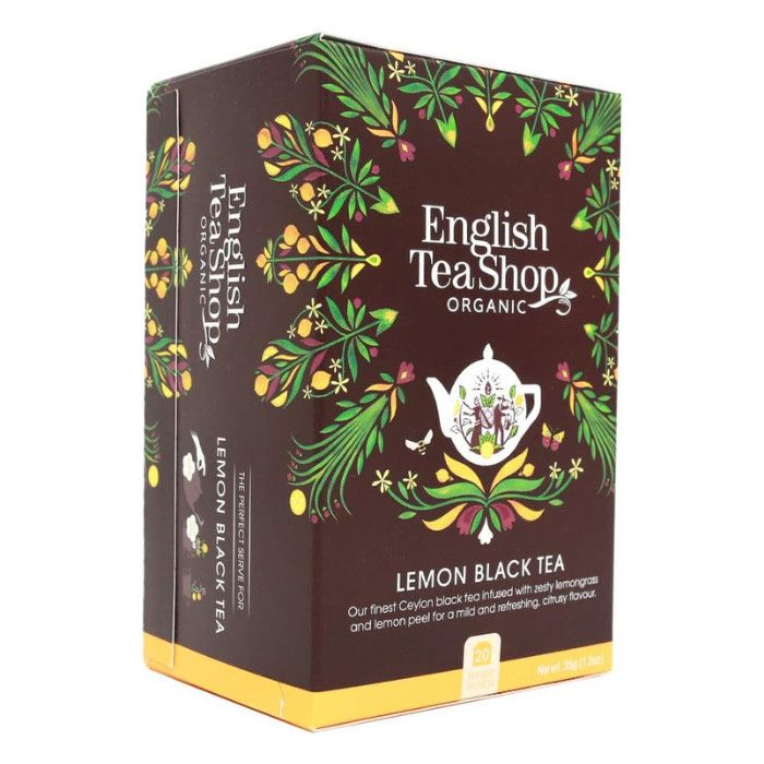 English Tea Shop - Organic Lemon Black Tea Infused W/ Lemon Grass & Lemon Peel 20 Teabags 35g