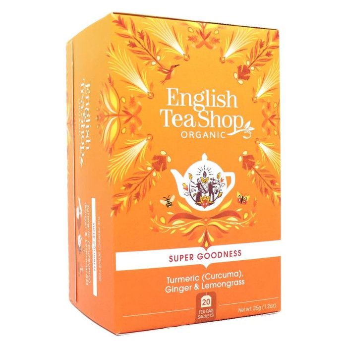 English Tea Shop - Organic Turmeric, Ginger & Lemongrass - 100% Organic Tea - 20 Teabags 50g