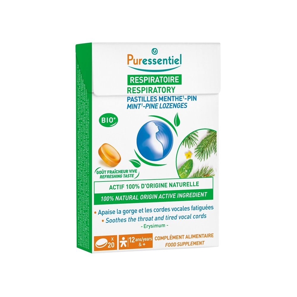 Puressentiel - Kids Respiratory Lozenges - Mint And Pine - 20 Pcs