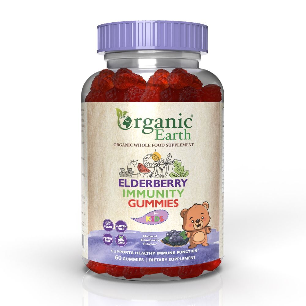 Organic Earth - Elderberry Kids Immunity Gummies - 60pcs